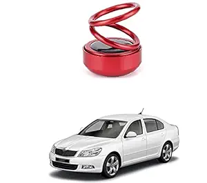 PRIKNIK Solar Energy Rotating Car Perfume with Long Lasting Organic Fragrance, Feel-Good Premium Car Air freshener Compatible with Skoda Laura