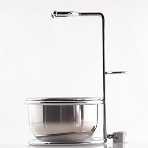 Executive Shaving Razor and Brush Stand with Lathering Bowl - Image 2