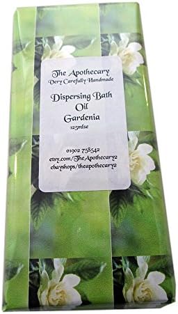 Aromatherapy GARDENIA Bath Oil Dispersing, with Almond Oil, Very Carefully Handmade by The Apothecary
