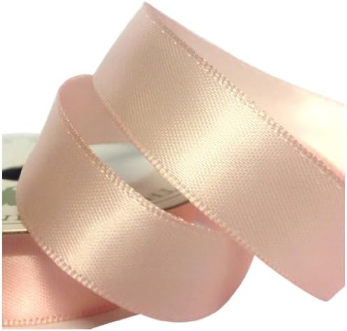Three Kings 15 mm x 7 m Double Sided Satin Ribbon Roll, Light Pink
