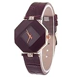 Ears Damen Armbanduhr Analog Quarz Lederarmband Strass Armbanduhr Mädchen Armband