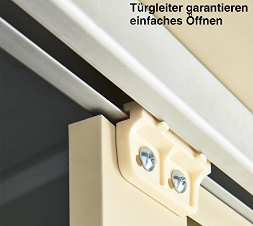 Globel Industries Metallgerätehaus Metall Gartenhaus & Fahrradunterstand 8×5 Anthrazit // 234x144x203 cm (BxTxH) // 3,36m² // Gerätehaus Metall Anlehnhaus - 4