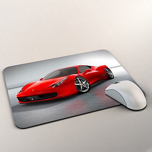Autos 10110, Rotes Auto, Mousepad Anti Rutsch Unterseite für Optimalen Halt Kompatibel mit allen Maustypen (Kugel, Optisch, Laser) Ideal für Gamer und für Grafikdesigner. - 2