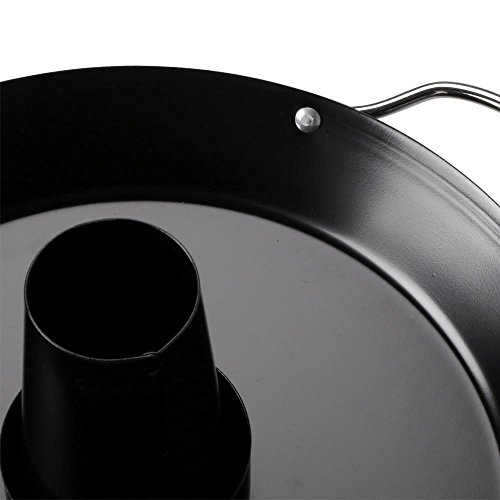Yahee 2-teilig antihaftbeschichtet Metall Hähnchenbräter Hähnchen Ständer Hähnchengriller Bräter mit Griff 30.5cm Schwarz - 5