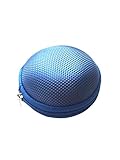 NEW Blue Hearing Aid Round Domed Zipped Storage Hard Carry Case Holder