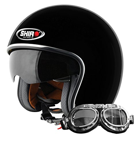 Shiro 235020 Jet Casco SH235, Negro Mate