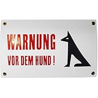Emailschild WARNUNG VOR DEM HUND 15x25 cm Warnschild wetterfest | Schild Emaille