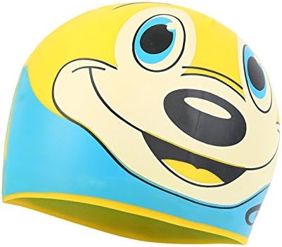 NAUY- Silicone Cap Long Hair Waterproof Ear Protection Cartoon Cute Animal Boy Girl Little Baby Swimming Cap ( Color : #1 )