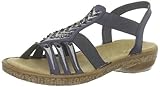 Leather Linings Rieker Damen 62861 Offene Sandalen mit Keilabsatz Blau (Jeans / 14) 40 EU