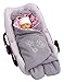 Produktbild ByBoom® - Einschlagdecke für die Übergangszeit und Sommer mit Muster, für Babyschale, Autokindersitz, z.B. für Maxi-Cosi, Römer, für Kinderwagen, Buggy, Babytrage, z.B. Manduca oder Babybett, Farbe:Dunkelgrau/Fuchsia