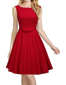 iLover klassischer Weinlese Audrey Hepburn Stil 1950 Rockabilly großen Saum Abendkleid