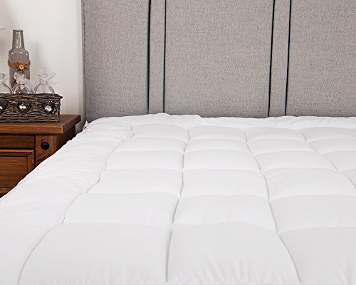 New 5 cm tief King Size Microfaser Matratzenauflage mit Pfirsich Feel Microfaser Gehäuse, Box genäht und elastischen eckgurten aus Lancashire Betten - 3