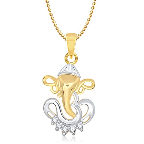 Meenaz Om Ganesha Ganpati Pendant,Locket Gold Chain In God Pendant In Amreican Diamond For Man & Women GP197 RS.199 (94.00% Off) - Amazon