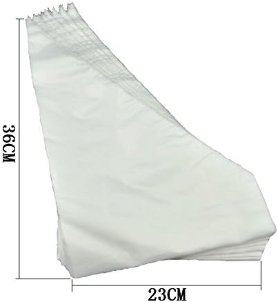 100 Bags Disposable Icing Piping Pastry Bag Cake Cupcake Decorating Sugar Craft (36*23, White)