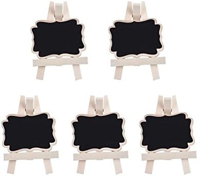SYSI Pack 5 or 10 Mini Wood Chalkboards Blackboard Home Memo Boards (Large-8.5*12*1.5CM, 5 PCS)