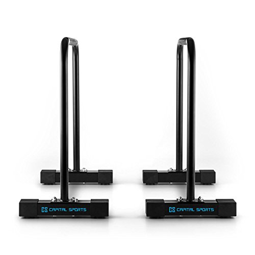 CAPITAL SPORTS Alongs Parallettes Core Trainer Fitness (Equalizer, Stahlrohrgestell, Griffpolster, Tragfähigkeit 180 kg, platzssparend) - 3