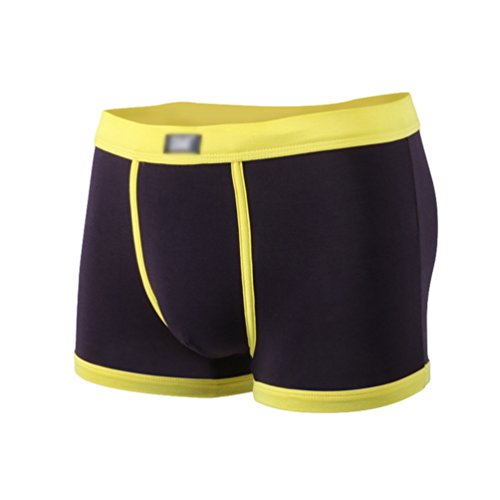 LINNUO Hombres Interior Hipster Suave Calzoncillos Slips Ajustados Bóxer Color Sólido Briefs Shorts Trunk (Morado Oscuro, CN 3XL)