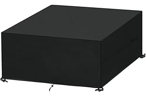 SanGlory Pokrowiec na stół zewnętrzny wodoodporny pokrowiec na meble ogrodowe pokrowiec na stół zewnętrzny wiatroszczelny pokrowiec ochronny na stół ogrodowy, prostokątny, 150 x 130 x 90 cm