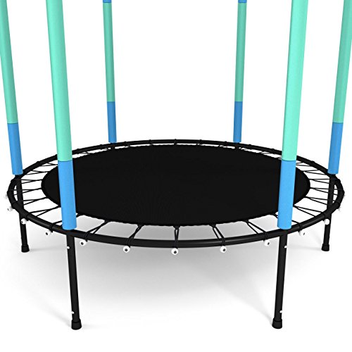 Kinetic Sports Trampolin Kinder Indoortrampolin Jumper 140 cm Randabdeckung Stangen gepolstert, Gummiseil-Federung Sicherheitsnetz Pink oder Blau - 4