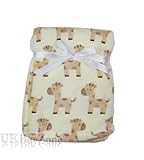Baby Newborn Fleece Blanket Swaddling Wrap Swaddle Hooded Robe Dressing Gown Girl or Boy, Pink or Blue, 0+ Months Unisex (Baby Blanket Giraffe)