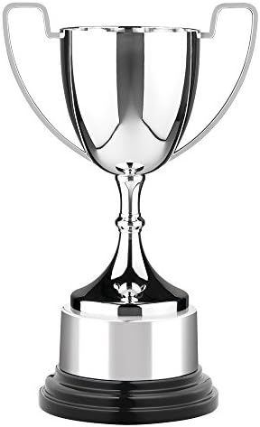 Annual Trophy Cup with Plinth Band on Black Base, 6 Sizes Available Free Engraving on Main Cup Body, Sports Cup, Annual Presentation Cup (12 Inch)