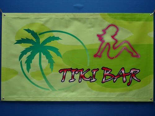 z126 OPEN Tiki Bar Sexy Lady NEW Banner Shop Sign