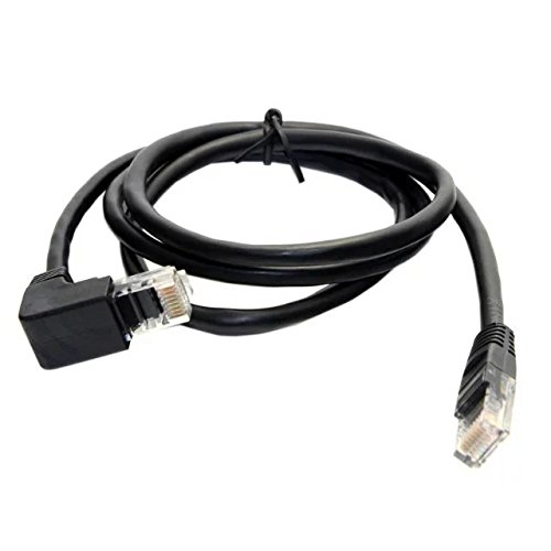 Goliton 90 Grad abgewinkelt 8P8C UTP Cat 5e Stecker auf Stecker Lan Ethernet Netzwerk Patchkabel Kabel 1m – Schwarz - 3