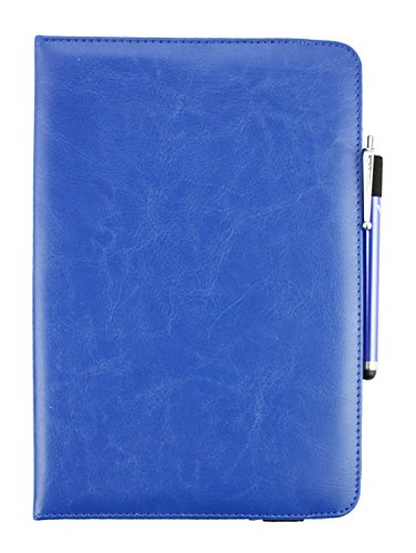 Emartbuy® Alcatel OneTouch Pixi 3 10 Zoll Tablet Universal ( 9 – 10 Zoll ) Dark Blau Premium PU Leder 360 Grad Rotierende Stand Folio Geldbörse Tasche Hülle + Blau Eingabestift - 2