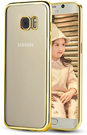 Galaxy S7 Case, Samione Cover Galaxy S7 [Crystal Clear] TPU Bumper [Metal Electroplating Technology] Shockproof Silicon Case Cover for Samsung Galaxy S7 - Gold