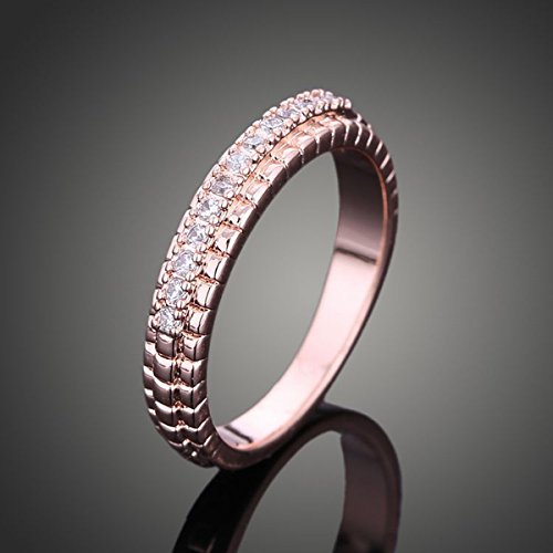 Ornaments Fashion Simple Micro Inlay Ring Ring Wedding Ring Rose Gold 6 #