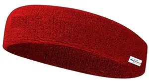 HeadTurners Workout Headband for Women & Men - Moisture Wicking & Non-Slip Exercise Hairband or Sports Sweatband -Ideal for All Sports Like Tennis, TT, Badminton, Running and Yoga- (Red, 1 Pc)