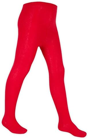 Nifty Girls School Tights Knitted Plain Rich 7 Colours Ages 3 4 5 6 7 8 9 10 11 12 13 (Infant Size 6-12 Months, Red)