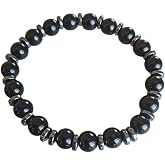 MITH SB TAKI Oniks ve Hematit Doğal Taş Bileklik, Siyah, 10mm, Erkek, Esnek Yapı, Koruyucu Tarz, Yetişkin