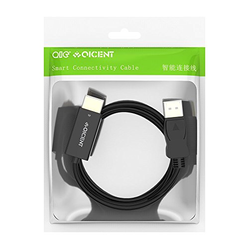 Displayport auf HDMI Kabel DP zu HDMI Adapter HDTV 4K UHD 3840 x 2160 Audio / Video Dreifach Geschirmt Cable – Schwarz – 2m - 7