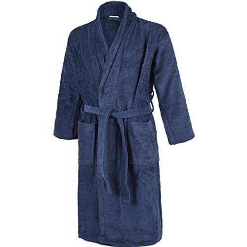 Frottee Bademantel mit Schalkragen, 430 g/m², marine, blau, schwarz, weiß, Morgenmantel, Saunamantel, auch Übergrößen bis 10XL