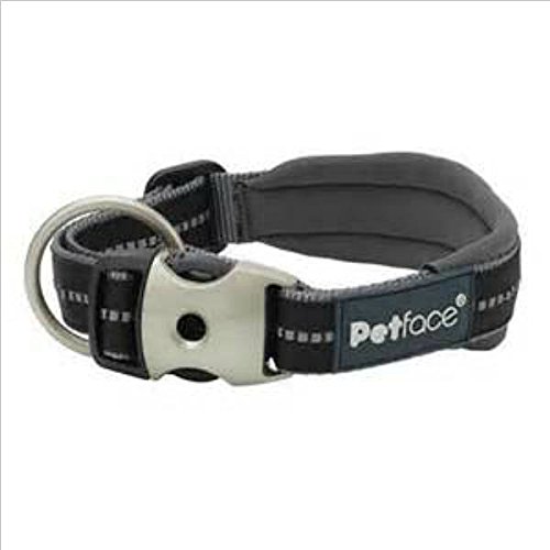 Petface-Signature-Padded-Dog-Collar-Small-Grey-Dots