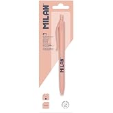 MILAN&reg; Blister ballpoint pen P1 blue ink, 430 since 1918, pink