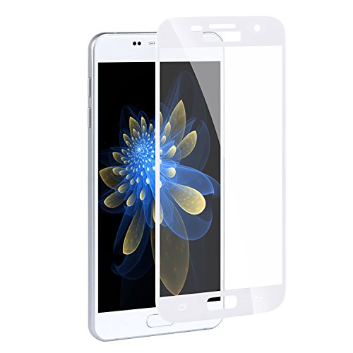 [2-Stücke] Galaxy S7 Panzerglasfolie, ZXK CO 9H Hartglas Tempered Glass 3D Curved Screen Protector Full Coverage Hartglas Schutzfolie für Samsung Galaxy S7 100% durchsichtiger Panzerglas Screen Protector 3D Touch – Rahmen Weiß - 2