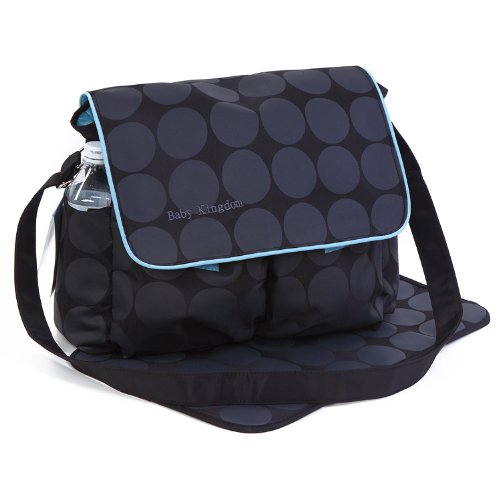 Large Black & Grey Polka Dots Nappy Diaper Changing Bags Set