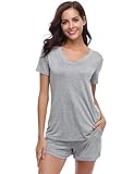 sommer pyjama kinder ♥ Lieferumfang ♥ : 1 x Kurzarm Damen Pyjama Set ( Tops und Shorts ). Ideale Wahl für Frauen, die Komfort zu schätzen wissen.
