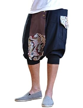 virblatt kurze Haremshose Muster Einheitsgröße S - XL Herren Aladinhose aus Baumwolle mit 2 Taschen alternative...
