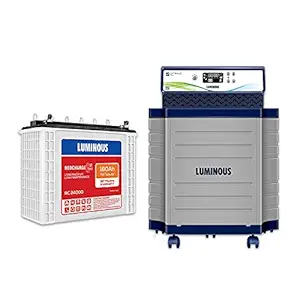 Luminous Inverter & Battery Combo with Trolley for Home, Office & Shops (Optimus 1250 Sine Wave Inverter, RC 24000 180 Ah Tall Tubular Battery & Trolley), Blue, Standard