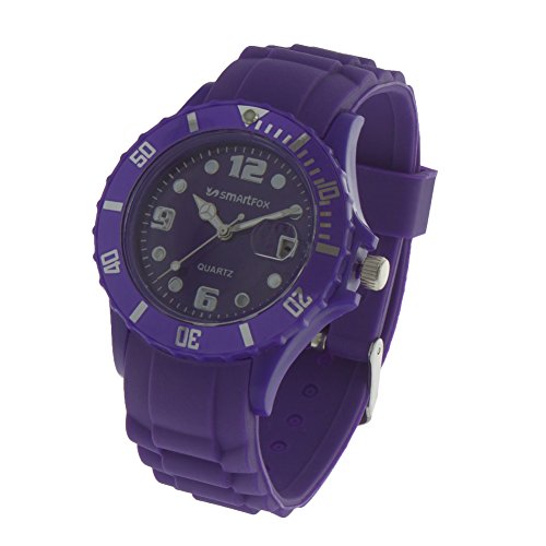 Smartfox Unisex Silikon-Armbanduhr Analog Quarz mit Datumsanzeige - Farbe: Lila Smartfox Unisex Silikon-Armbanduhr Analog Quarz mit Datumsanzeige - Farbe: Lila