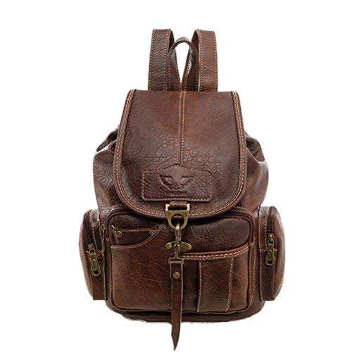Preisvergleich Produktbild Honeymall Damen Rucksack PU Leder Retro Fashion mädchen Freizeitrucksack Braun