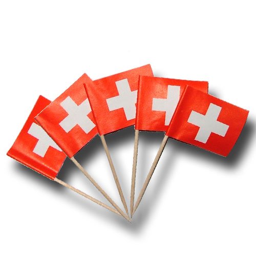 Fahnenpicker Schweiz 10 cm, 50-teilig