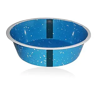 Profusion Pet Dog Cat Bowl with Sparkle for Drinking and Eating(Sky Blue, Medium, Set of 2, Capacity-2000 ML)