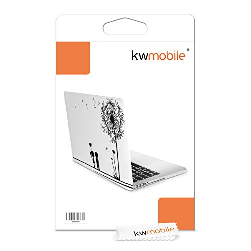 kwmobile Hardcase Laptop Hülle für Apple MacBook Pro Retina 13″ (ab Ende 2012) – Pusteblume Love Design Schwarz Weiß dünne gummierte Schutzhülle Cover Case Tasche - 7