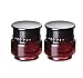 2PCS 50ML(1.7 OZ) Empty Refillable Wine Red Glass wiht Liners and Round Pot Screw Cap Lid Empty Refillable Cosmetic Cream Jar Pot Bottle Container