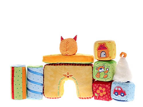 sigikid, Mädchen und Jungen, Bunte Softbausteine, 10 Stück, PlayQ, Mehrfarbig, 40056 - 5