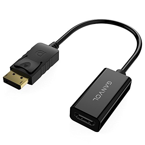 Ganvol DisplayPort Stecker zu HDMI Buchse Adapter Konverter, DP auf VGA, FULL HD 1080p, Vergoldet, , inkl. Audio-Übertragung & Sperrfunktion